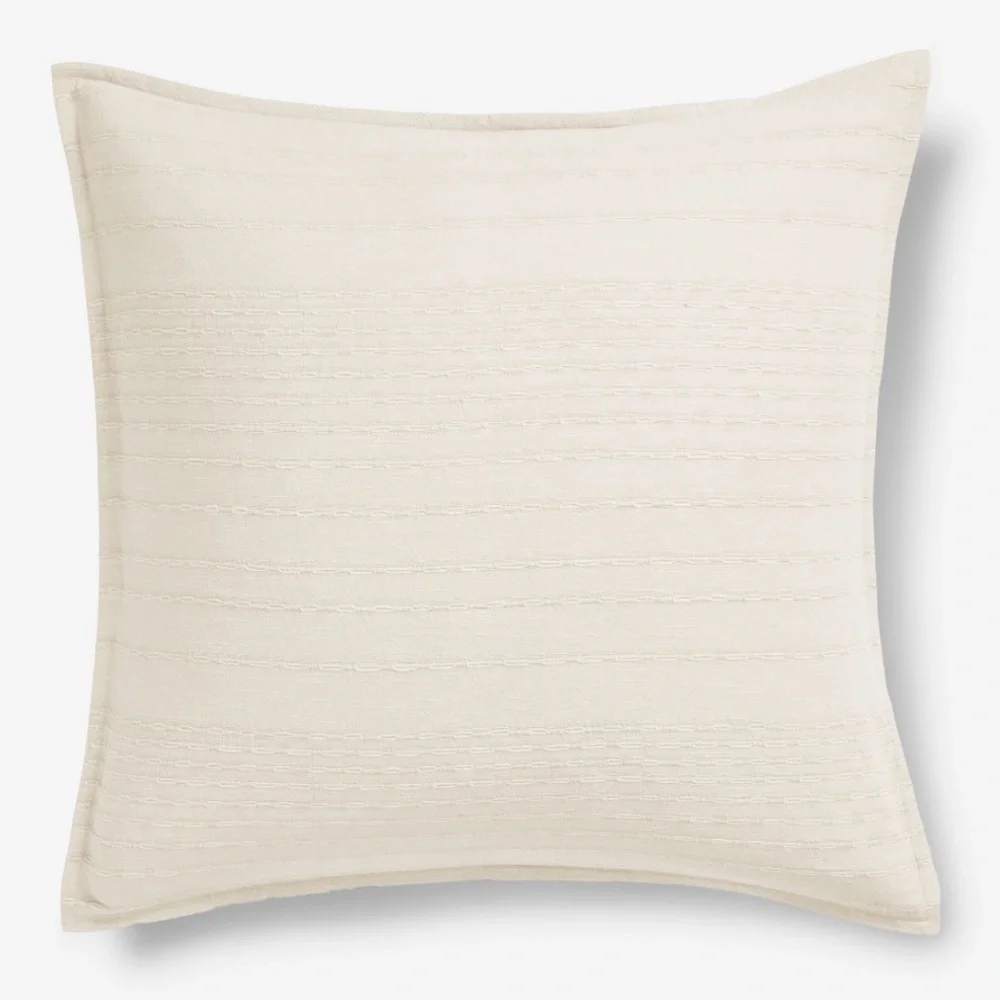 West Elm Reese Linen Cotton Euro Shams in Sand #3